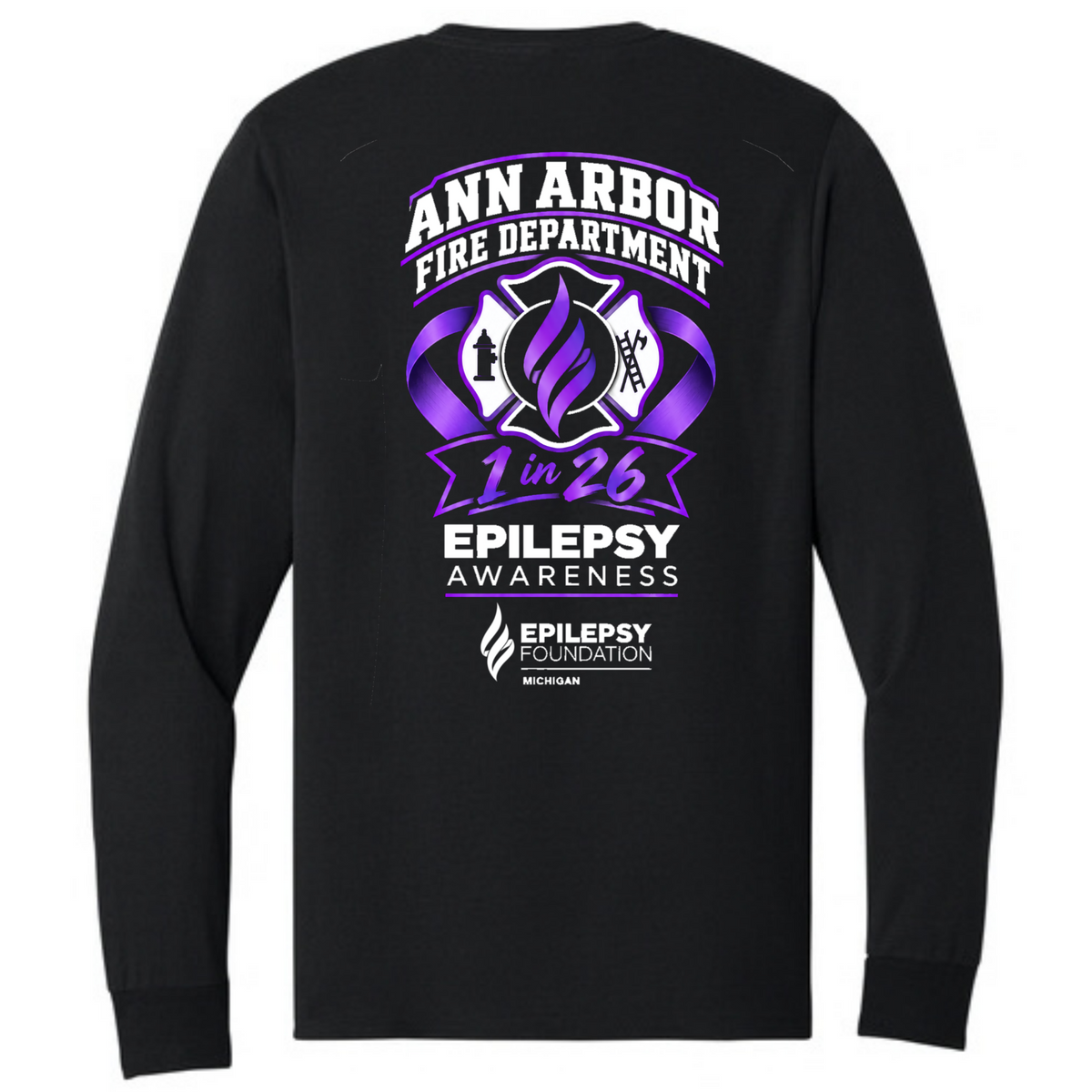 Gildan 8400 - Long Sleeve T-Shirt - Screened - AAFD Epilepsy Awareness
