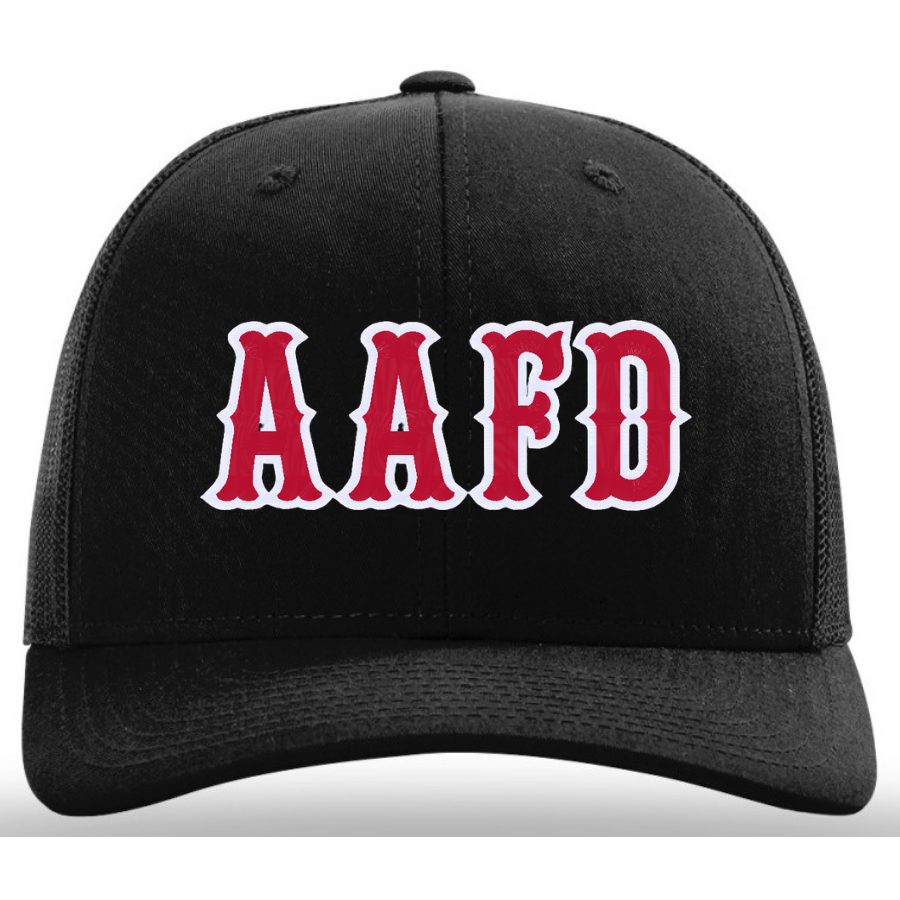 R112 || Richardson Mesh Snapback Trucker Cap - Embroidered - Ann Arbor Fire