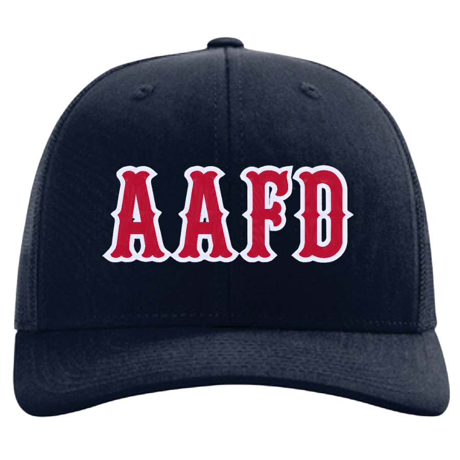 R112 || Richardson Mesh Snapback Trucker Cap - Embroidered - Ann Arbor Fire
