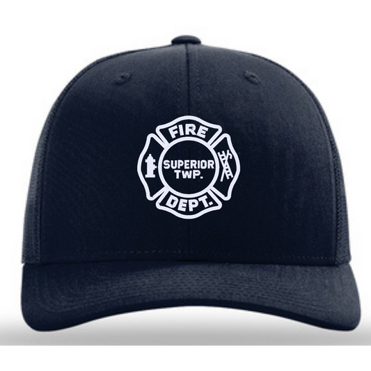 R112 || Richardson Mesh Snapback Trucker Cap - Embroidered - Superior Twp. Fire