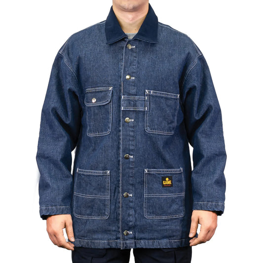 1950 || Game Denim Chore Coat - Embroidered - Augusta Twp. Fire