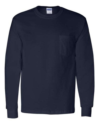 2410 || Gildan - Long Sleeve Pocketed T-shirt , Screened