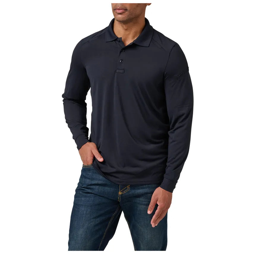 42022 || 5.11 Helios long-sleeve polo - Embroidered - Dexter