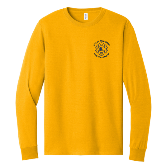29LS || Jerzees® Dri-Power® 50/50 Cotton/Poly Long Sleeve T-Shirt Maize - AAFD - UM Football
