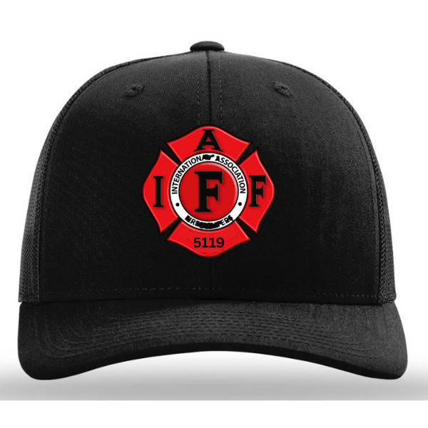 R112 || Richardson Mesh Snapback Trucker Cap - Embroidered - Saline Fire