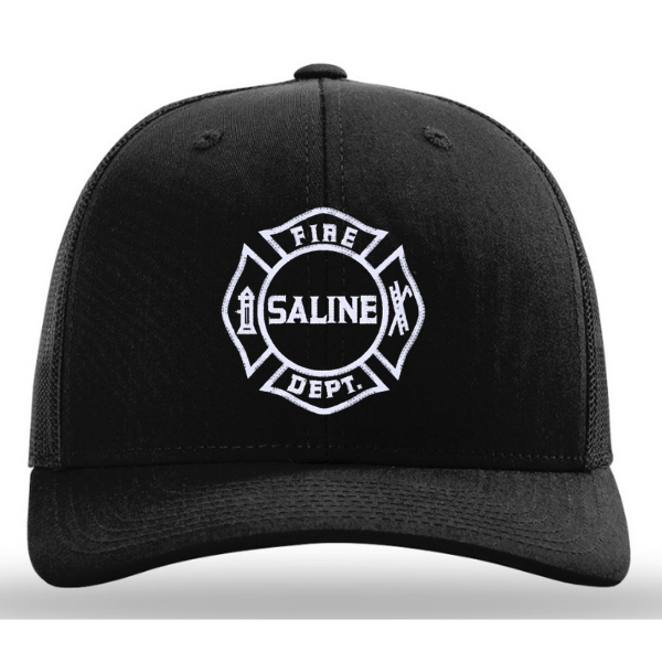 R112 || Richardson Mesh Snapback Trucker Cap - Embroidered - Saline Fire