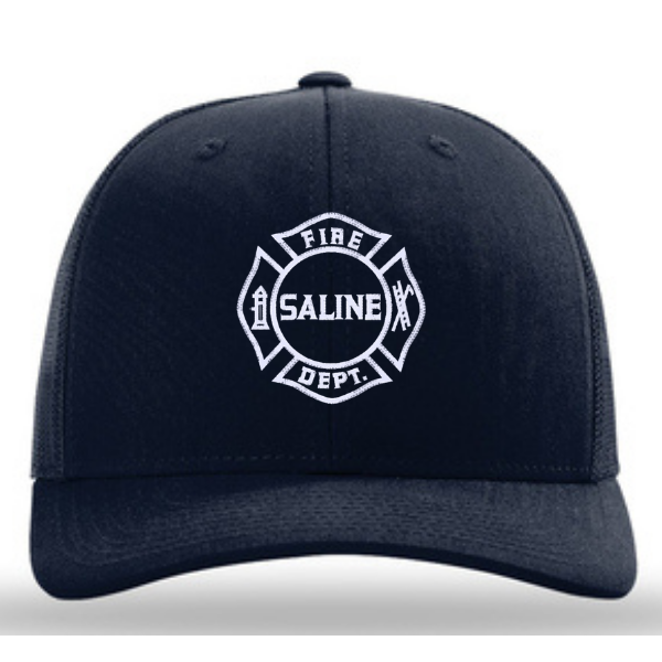 R112 || Richardson Mesh Snapback Trucker Cap - Embroidered - Saline Fire
