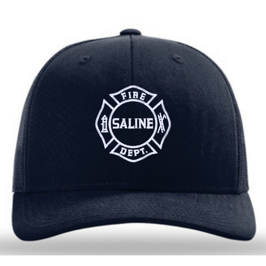R112 || Richardson Mesh Snapback Trucker Cap - Embroidered - Saline Fire