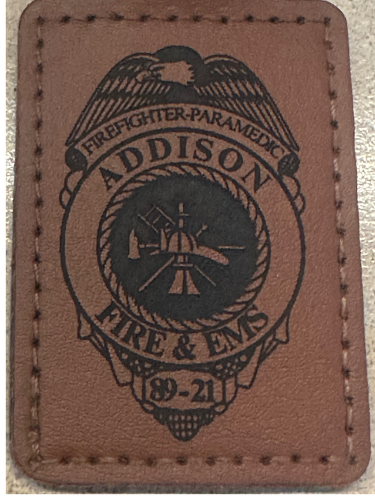 Leatherette Keychain- Customizable Badge Design