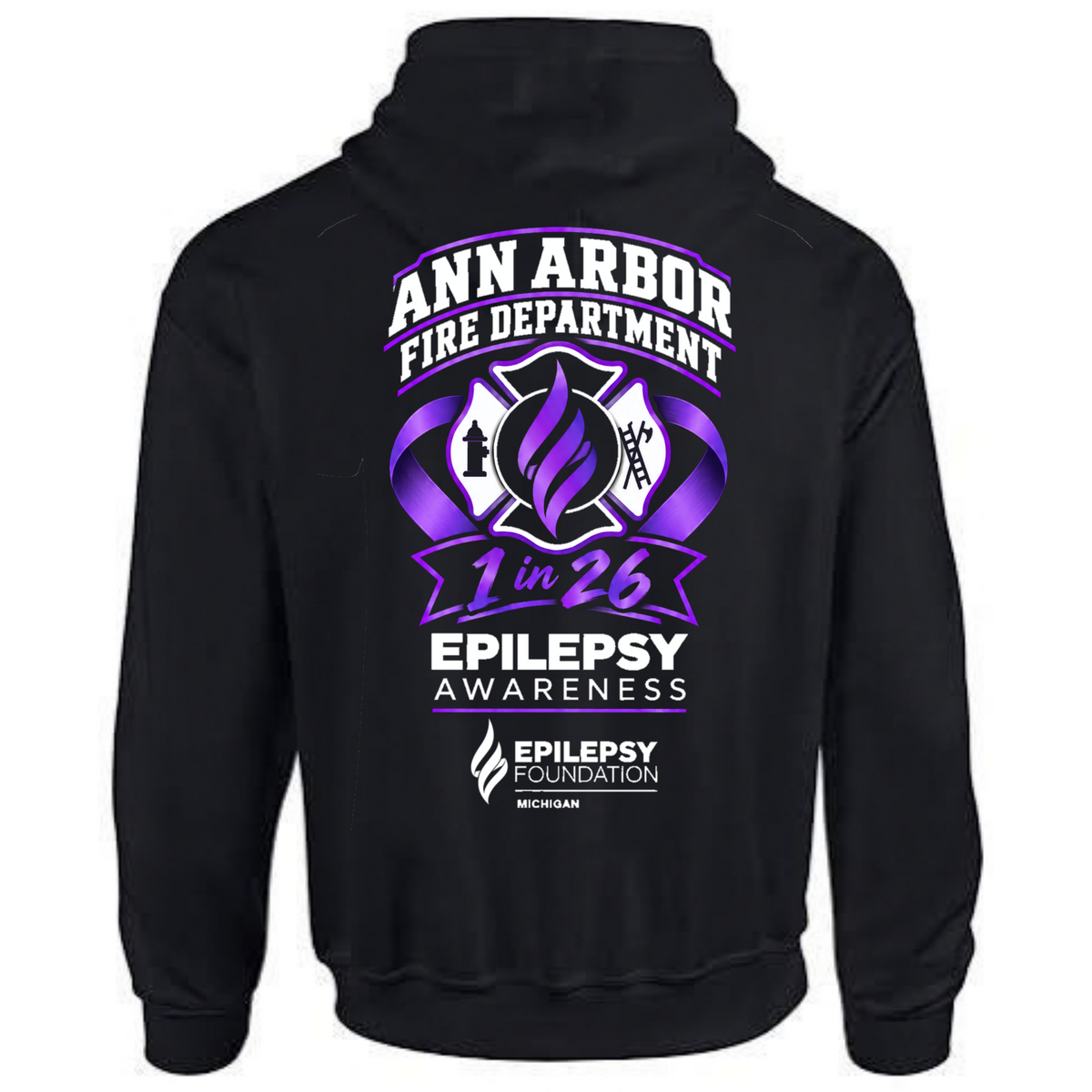 Gildan 18500 Hooded Sweatshirt - Screened - AAFD Epilepsy Awareness