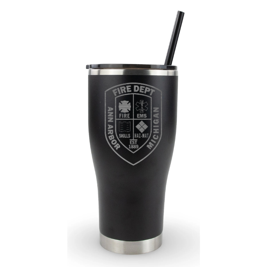 30oz Modern curve tumbler - Ann Arbor City Fire