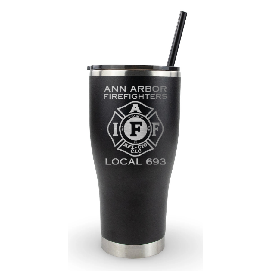 30oz Modern curve tumbler - Ann Arbor City Fire