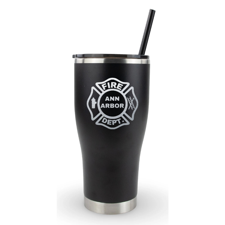 30oz Modern curve tumbler - Ann Arbor City Fire