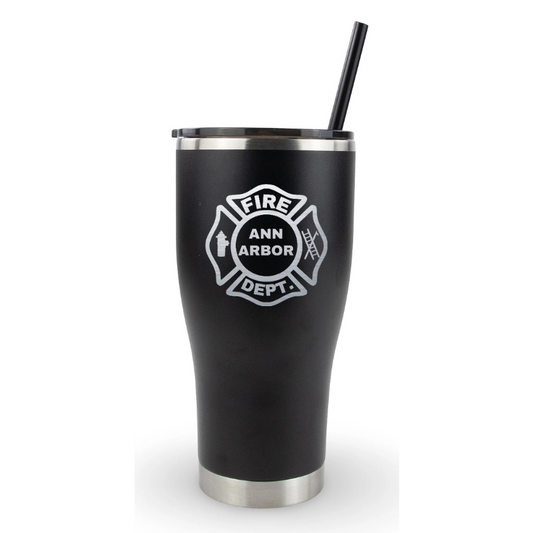 30oz Modern curve tumbler - Ann Arbor City Fire