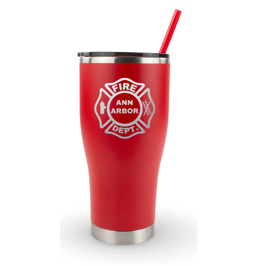 30oz Modern curve tumbler - Ann Arbor City Fire