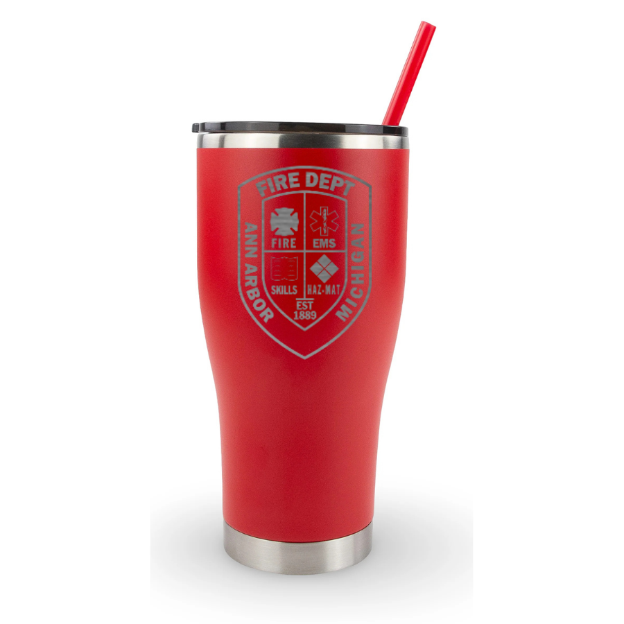 30oz Modern curve tumbler - Ann Arbor City Fire