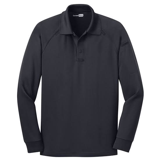 CS410LS || Corner Stone Tactical Polo - Long Sleeve - Embroidered - Saline Fire