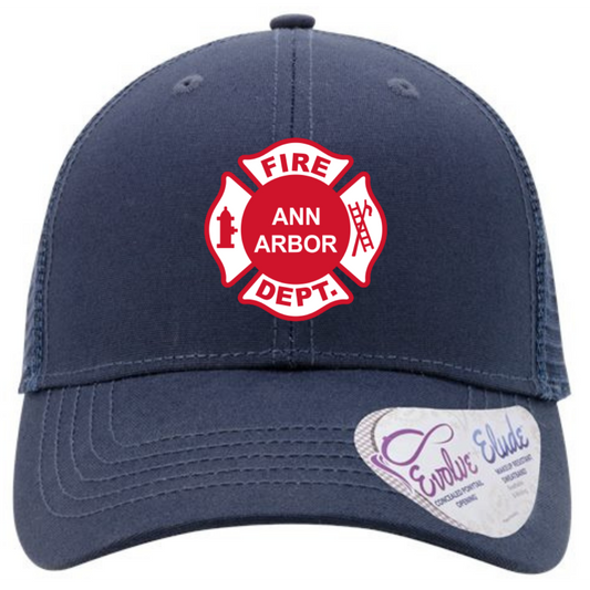 97394 || Infinity Her Women's Modern Trucker Ponytail Cap - Ann Arbor Fire