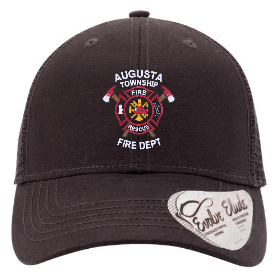97394 || Infinity Her Women's Modern Trucker Ponytail Cap - Augusta Twp. Fire