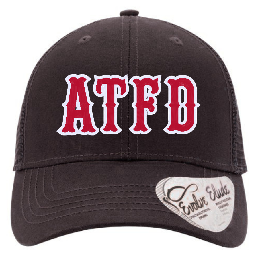 97394 || Infinity Her Women's Modern Trucker Ponytail Cap - Augusta Twp. Fire
